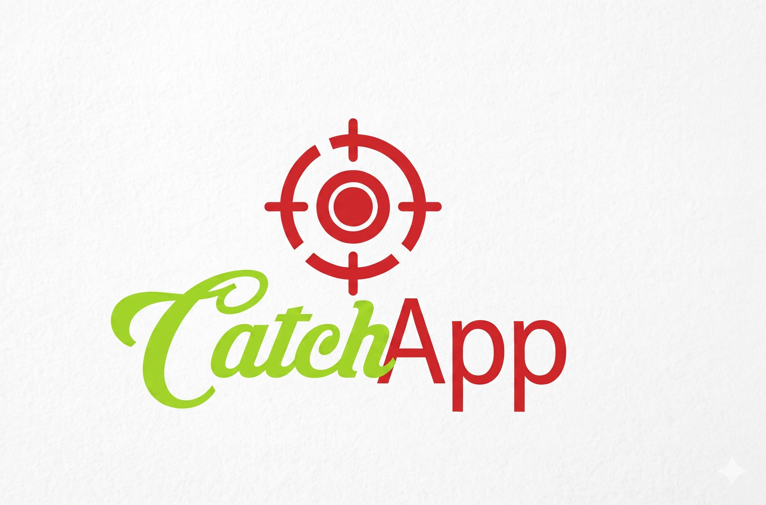 CatchApp logo: red target icon with Catch in green script and App in red